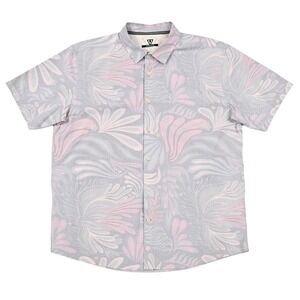 Vissla Shirt Mens XL Short Sleeve Reverse Print Floral Organic Hawaiian Stretch